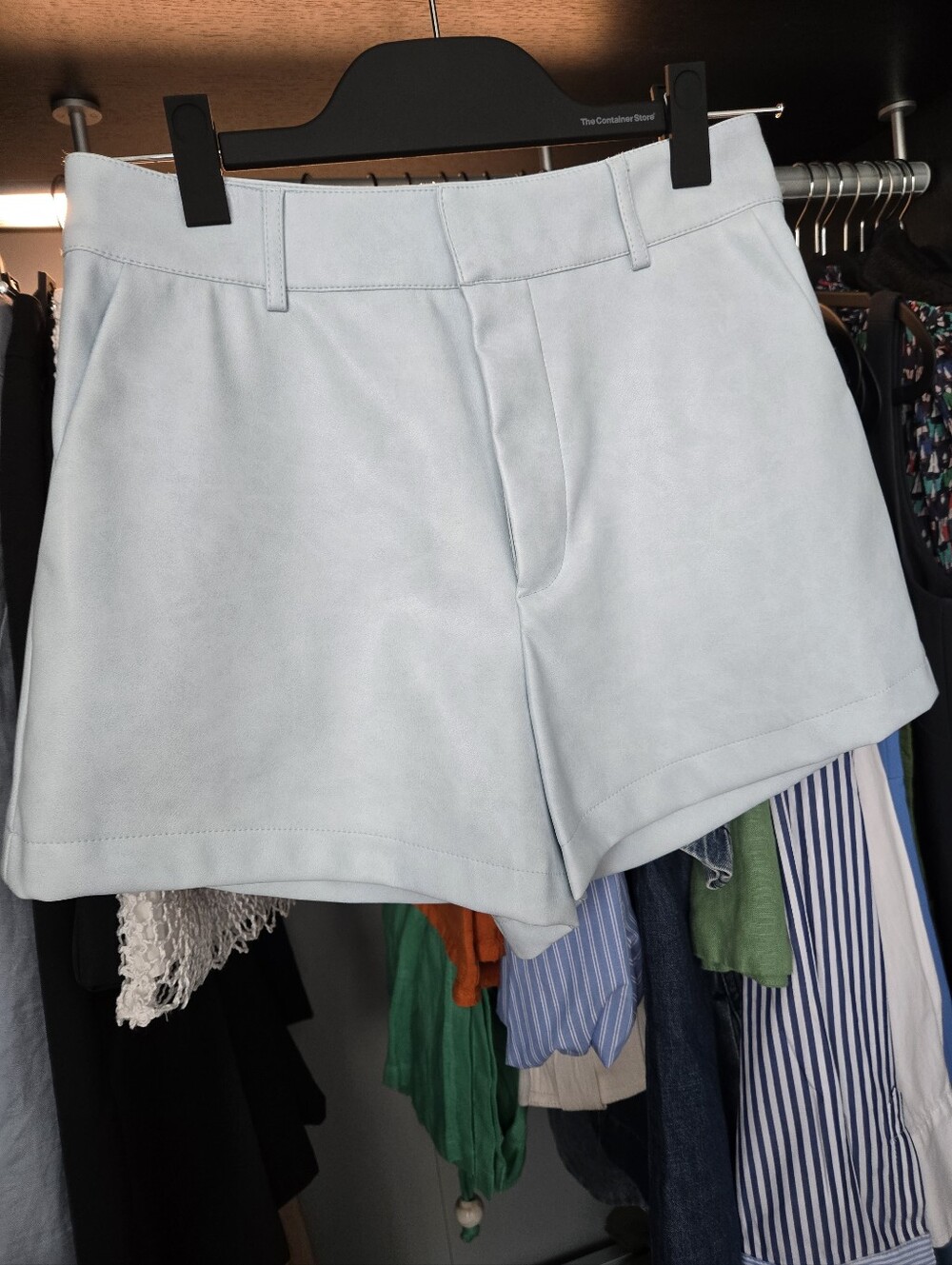 Avec Les Filles Pale Blue High Waist Shorts